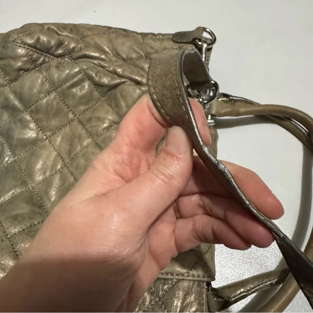 Michael Kors Large Fulton Quilted Leather‎ Tote Bag Purse Nickel Gun Metal